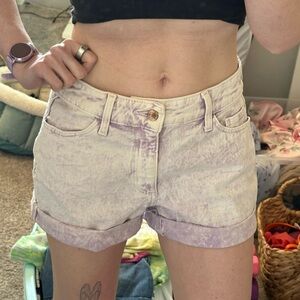 Universal Thread Lavender Acid Wash Denim Cutoff Shorts